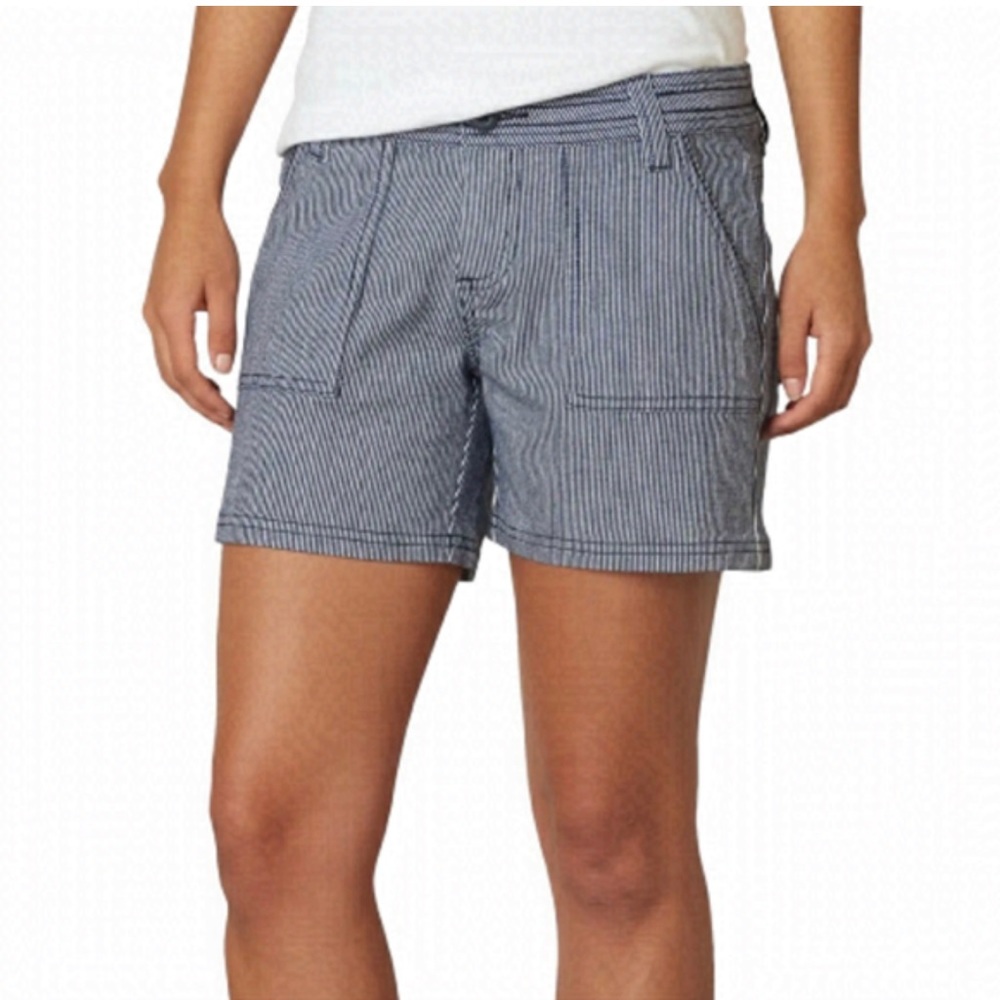Prana Tess blue and white stripe shorts 2